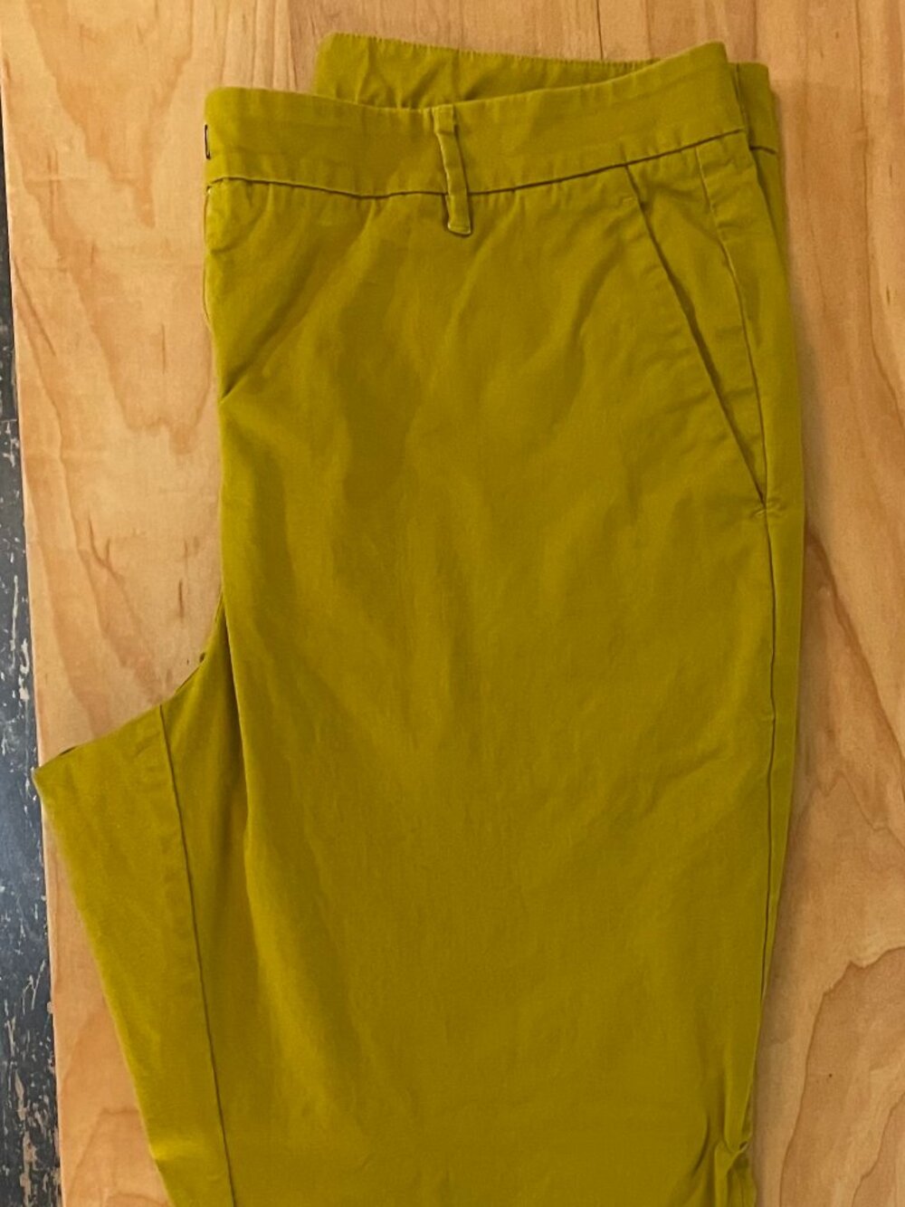 Wildfang Essential Slim Cropped Pant, Mustard, 16